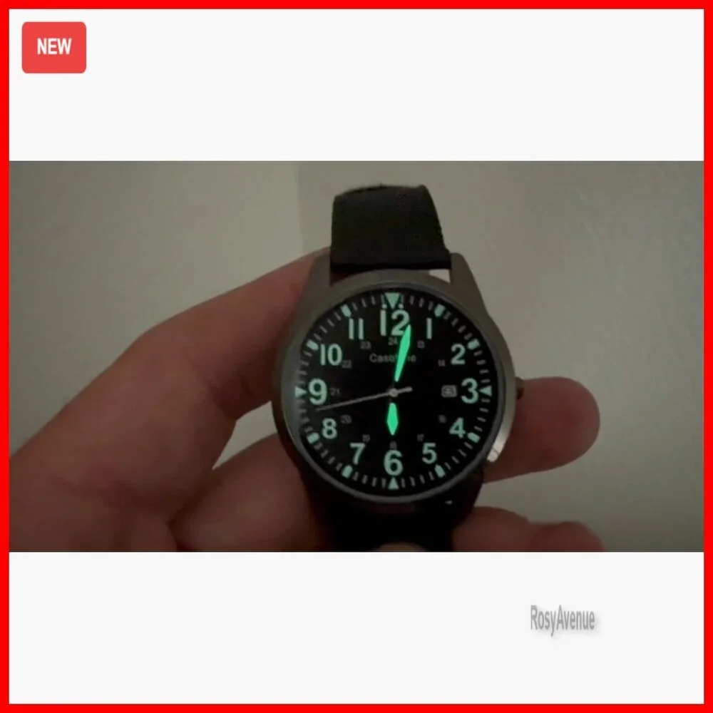 Men's Tactical Analog Quartz Watch Luminous Dial 30M Water Resistant